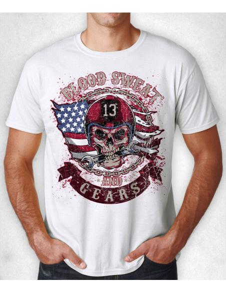 OFERECER BRANCO "SUOR DE SANGUE & ENGRENAGEM" CAMISETA
