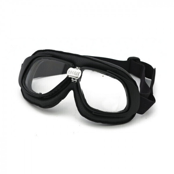 BANDIT CLASSIC GOGGLES REPLICA LEATHER BLACK CLEAR LENS