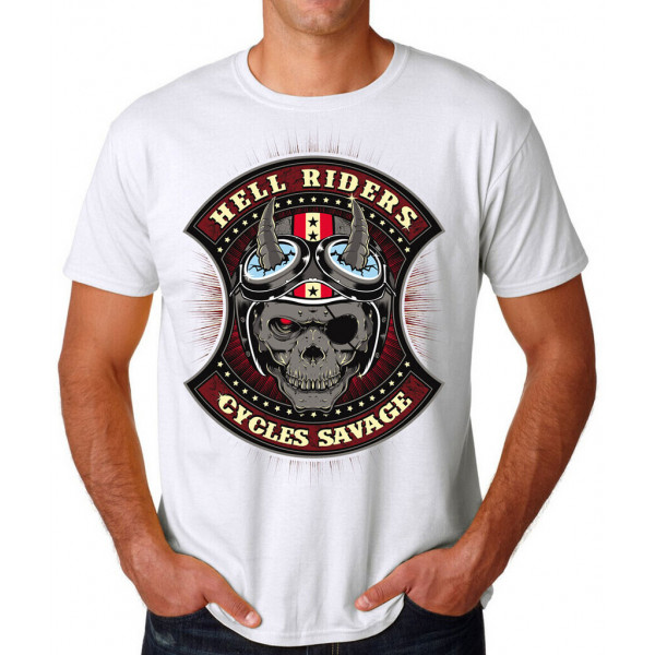 OFFER¡¡ WHITE T-SHIRT "HELL RIDERS".