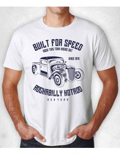 Acquista Offerta!! Maglietta Bianca "Built For Speed Hotrod" a prezzo scontato