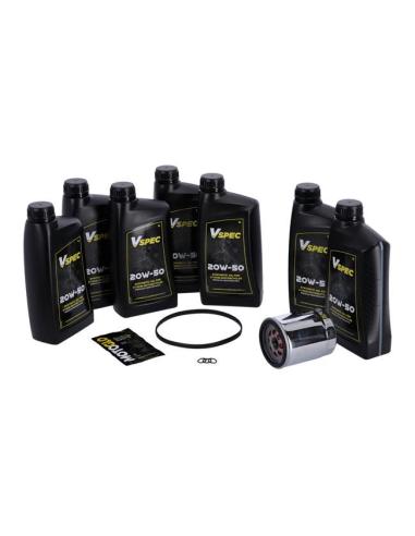 PACK DE SERVIÇO DE ÓLEO SINTÉTICO E FILTRO CROMADO PARA HD TOURING 17-UP