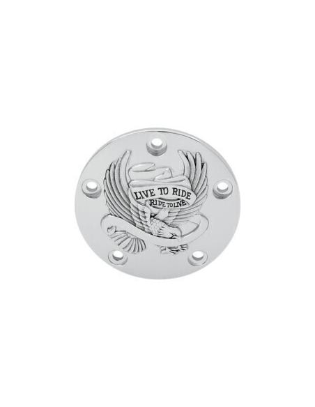 Point Cover Live To Ride Chrome Harley Twin Cam 99-16