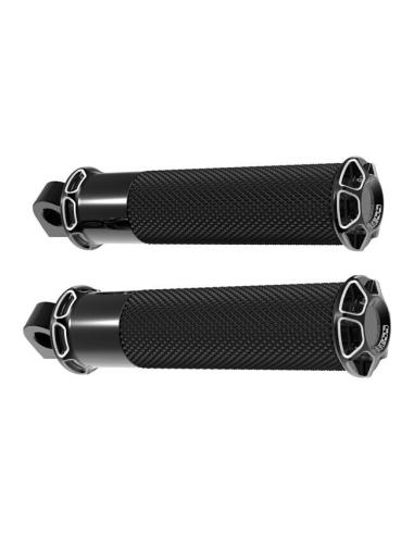 FOOTPEGS NESS BEVELLED FUSION BLACK FOR HARLEY