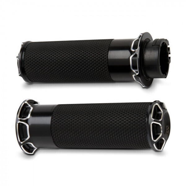 GRIPS NESS BEVELLED FUSION BLACK FOR HARLEY