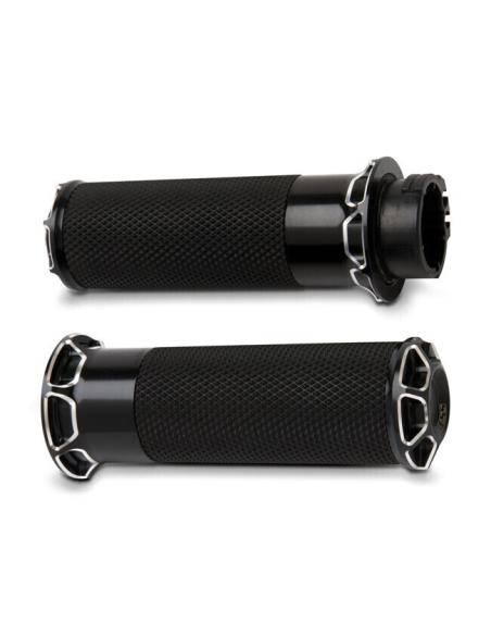 GRIPS NESS BEVELLED FUSION BLACK FOR HARLEY