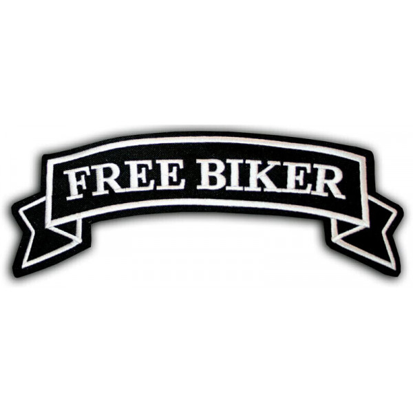 FREE BIKER PATCH 10 X 3 APROX WHITE