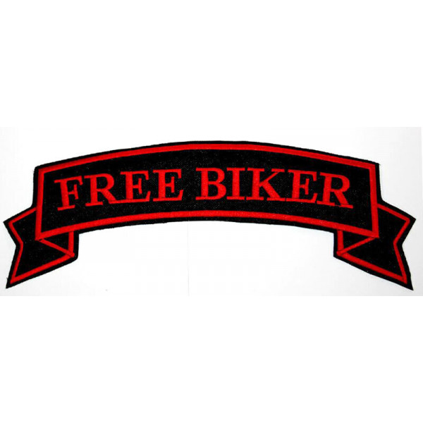 FREE BIKER PATCH 10 X 3 APROX RED