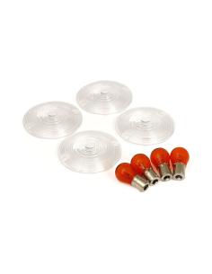 KIT LENTES CLARAS E LÂMPADAS PARA HARLEY TIPO FLAT *HOMO