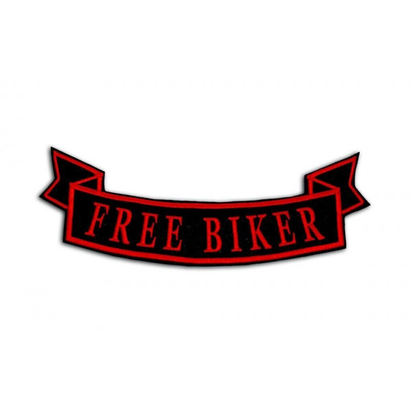 LARGE PATCH FREE BIKER RED / BLACK 9 X 26 - BOTTOM
