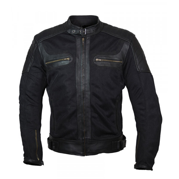 PERFORATED SUMMER JACKET WITH LEATHER ROAD RASH - ICC