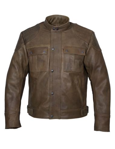 CAMEL REAL LEATHER JACKET "FIFTY-EIGHT" WIHT CE PROTECTIOS