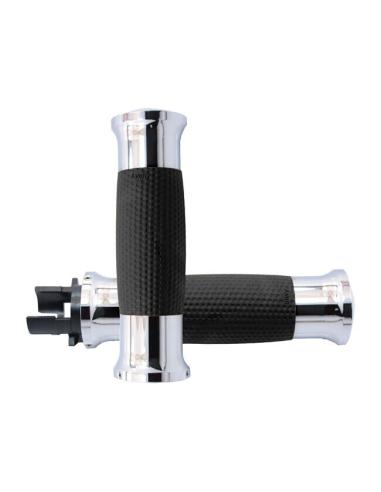 AVON GEL GRIP CHROME BLACK RUBBER FOR INDIAN