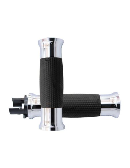 AVON GEL GRIP CHROME BLACK RUBBER FOR INDIAN