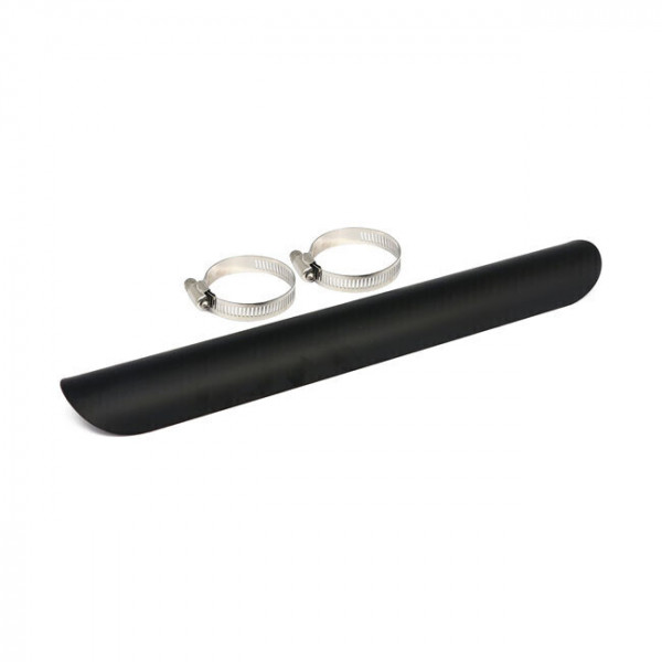 HEAT PROTECTOR "PLAIN" 35CM BLACK FOR EXHAUST PIPE 45MM