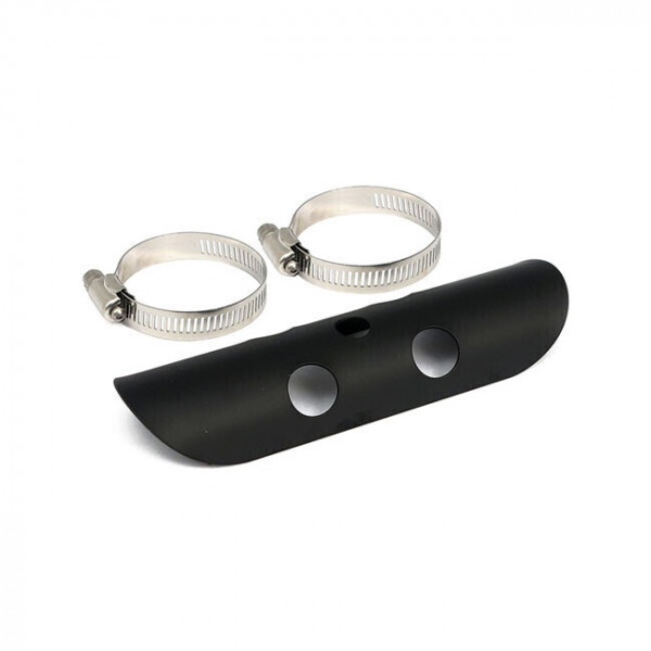 HEAT PROTECTOR "HOLES" 18CM BLACK FOR EXHAUST PIPE 45MM