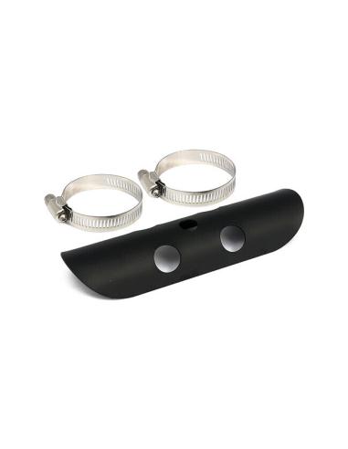HEAT PROTECTOR "HOLES" 18CM BLACK FOR EXHAUST PIPE 45MM