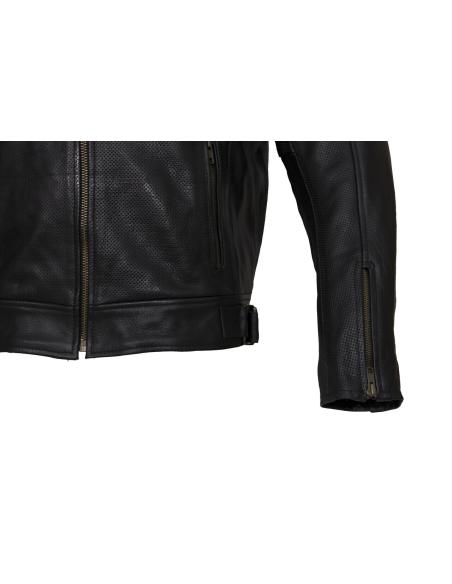 HOLLISTER RACE PERFORATED LEATHER JACKET WITH IMPERM MEMBRANE