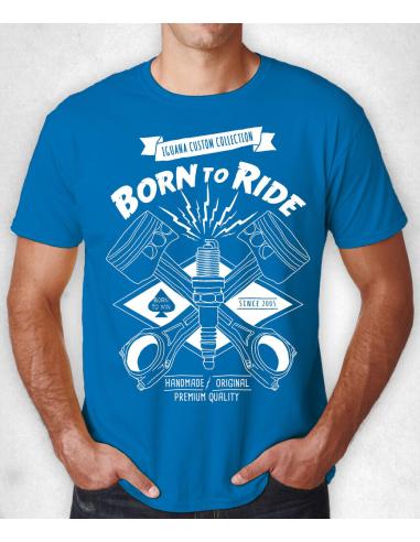T-SHIRT À MANCHES COURTES "BORN TO RIDE BLUE" IGUANA CUSTOM COLLECT