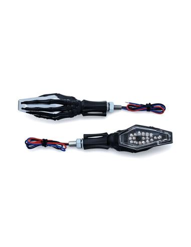 Comprar Intermitentes Skeleton Hand Negro/Cromo - Homologado a precio de oferta