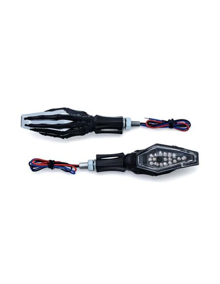 Comprar Intermitentes Skeleton Hand Negro/Cromo - Homologado a precio de oferta
