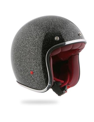 PEARL METALFLAKE HELMET BLACK INTERIOR RED