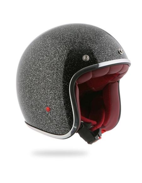 PÉROLA METALFLAKE PRETO CAPACETE INTERIOR VERMELHO