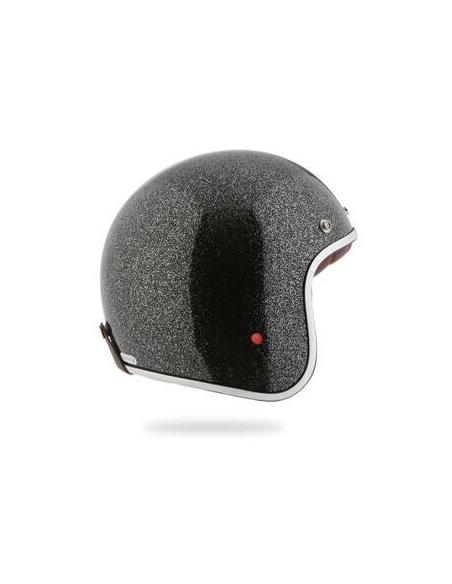 PEARL METALFLAKE HELMET BLACK INTERIOR RED