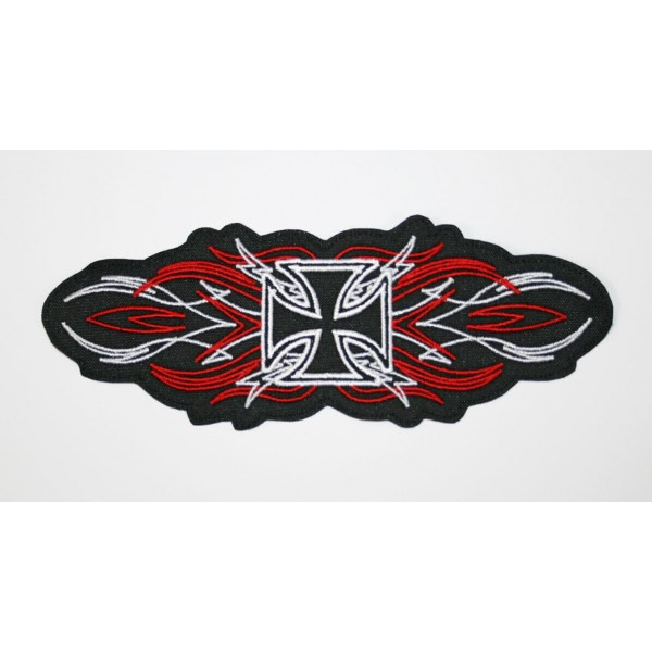 PARCHE 18 X 6 PINSTRIPED IRON CROSS MEDIANO