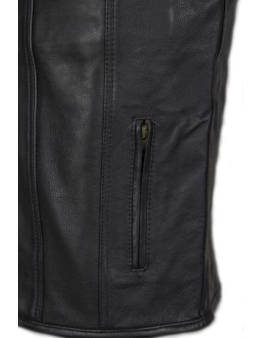 Comprar Chaleco "Route" Piel Negra De Primera Calidad a precio de oferta