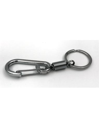PORTE-CLÉS MOUSQUETON À RESSORT CHROMÉ