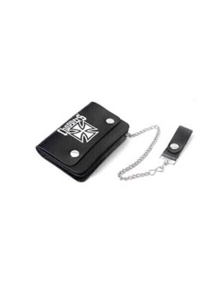 WALLET WITH CHAIN DECORATED CROSS CHOPPERS