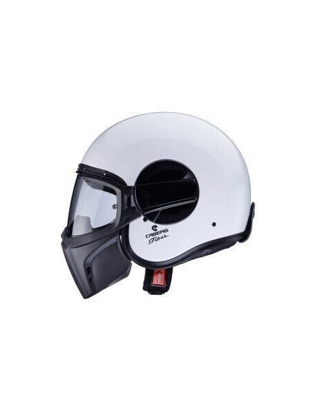 CAPACETE CABERG BRILHO BRANCO FANTASMA