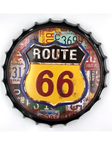 DECORATIVE PLATE 40 CM "ROUTE 66 COLORS" WITH EMBOSSING