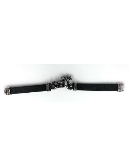 AÇO PULSEIRA E CRÂNIO MOTO DE BORRACHA