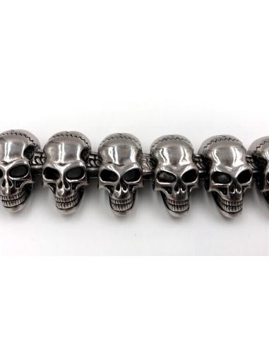 CRÂNIOS DE AÇO PULSEIRA GRANDE PRIMEIRA QUALIDADE