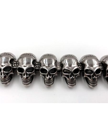 CRÂNIOS DE AÇO PULSEIRA GRANDE PRIMEIRA QUALIDADE