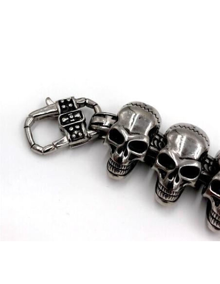 CRÂNIOS DE AÇO PULSEIRA GRANDE PRIMEIRA QUALIDADE