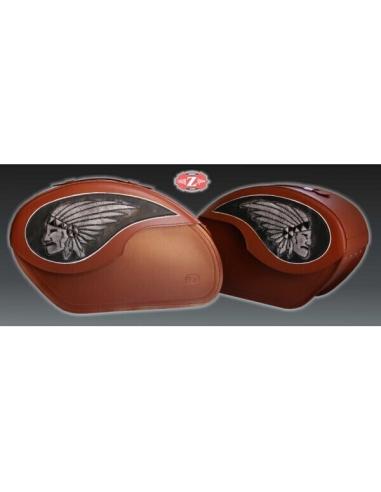 RIGID LEATHER SADDLEBAG VENDETTA INDIAN CHIEF INDIAN MARRON
