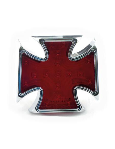 TAIL LIGHT RED CHROME MALTA CROSS HOMOLOGATED