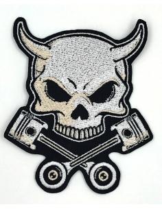 PISTON SKULL SILVER AND CREAM 10CM