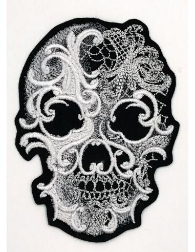 PATCH CRÂNIO GOTIK PRATA 10 CM