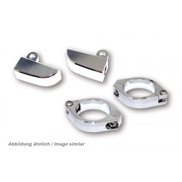 FORK CLAMPS TURNSIGNALS CHROMED DE 49 A 54 MM
