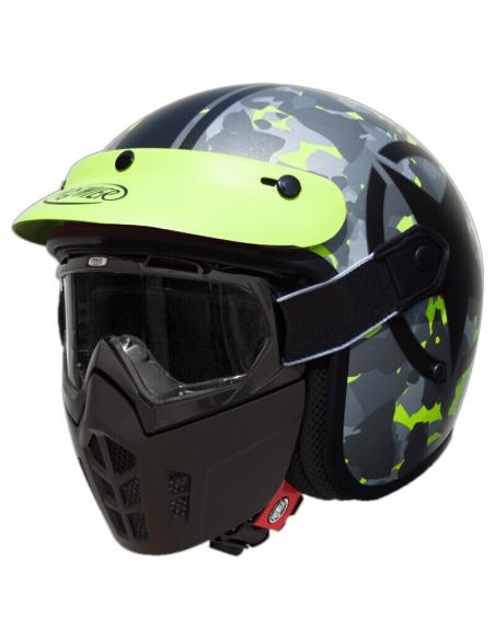 CAPACETE PREMIER MÁSCARA CAMO ESTRELA FLUOR MATE - OUTLET!