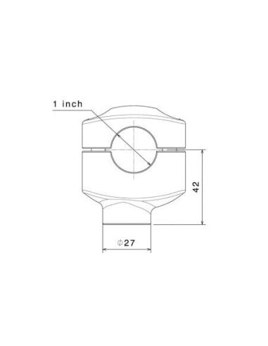 PRETO RIZOMA TORRES DE GUIDÃO DE 4,2CM 1" - PARAFUSO M10
