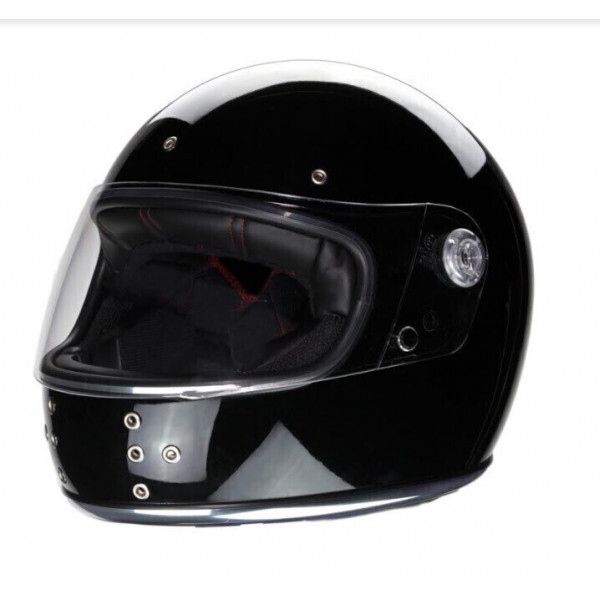 CASCO INTEGRAL EL CANALLA BY IGUANA CUSTOM - NEGRO BRILLO