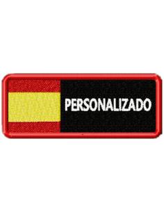 PATCH SPAIN FLAG WHIT NAME CUSTOM 10 X 4 CM