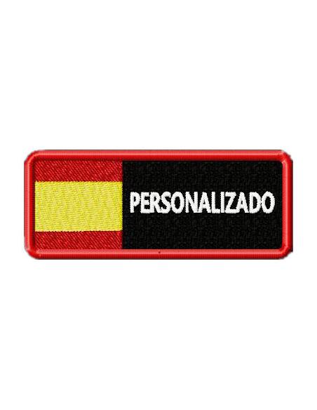 PATCH SPAIN FLAG WHIT NAME CUSTOM 10 X 4 CM