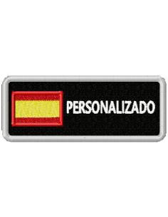 PATCH SPAIN FLAG WHIT NAME CUSTOM 10 X 4 CM