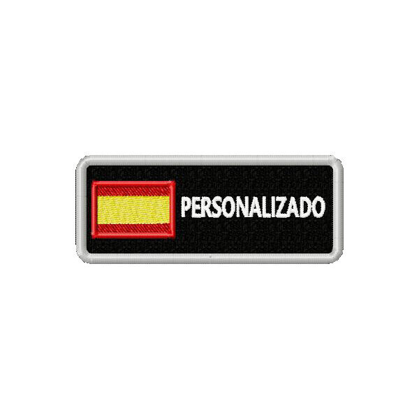 PATCH SPAIN FLAG WHIT NAME CUSTOM 10 X 4 CM