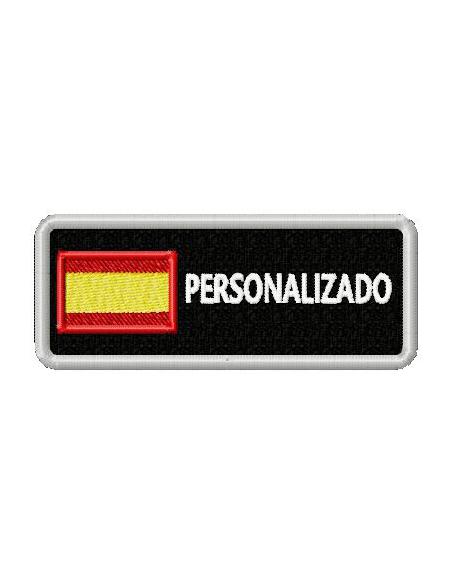 PATCH SPAIN FLAG WHIT NAME CUSTOM 10 X 4 CM